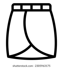 Fabric skirt icon outline vector. Mini design. Garment fashion