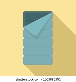 Fabric sleeping bag icon. Flat illustration of fabric sleeping bag vector icon for web design