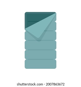 Icono de saco de dormir de tela. Ilustración plana del icono vectorial del saco de dormir de tela aislado en fondo blanco