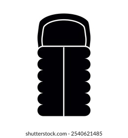 Fabric sleeping bag icon isolated on white background. Vector illustration.
