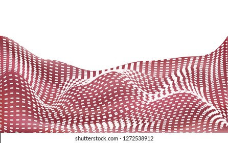 Fabric in a small red-white cell, folded, - isolated on white background - vector