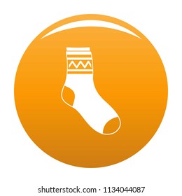 Fabric sock icon. Simple illustration of fabric sock vector icon for any design orange