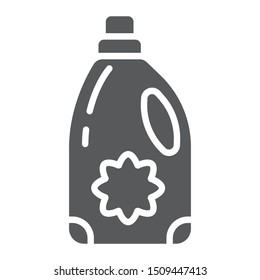 Fabric softener glyph icon, laundry and container, liquid detergent sign, vector graphics, a solid pattern on a white background, eps 10.