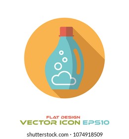 Vector de icono de sombra larga de diseño plano redondeado de suavizador de tejido