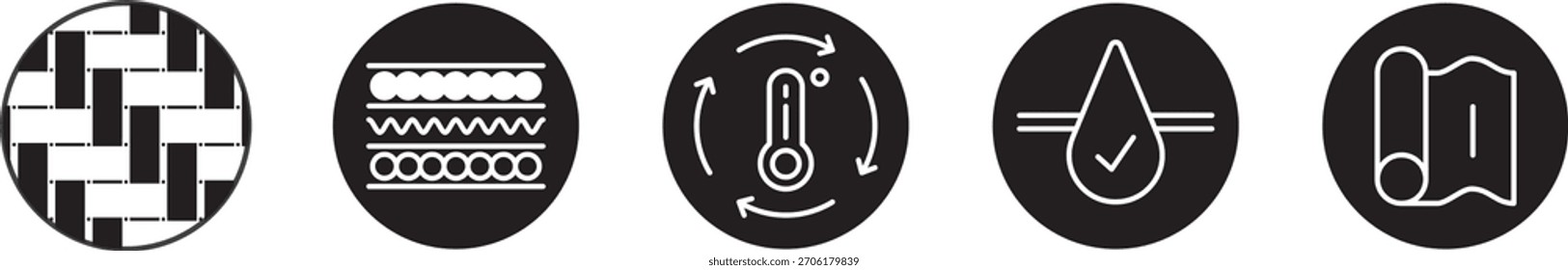 Conjunto de iconos de Vector de especificación de tela
