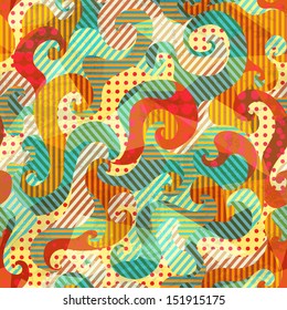 fabric spirals seamless pattern with grunge effect