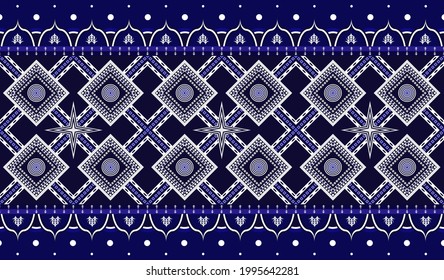 Fabric star ethnic full pattern traditional background Design ,Geometric ethnic pattern seamless flower color oriental.  Design for fabric, curtain, background, carpet, wallpaper and other 