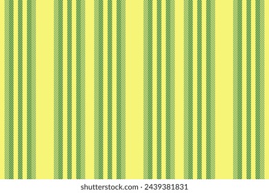Fabric stripe texture of vector background vertical with a seamless lines textile pattern in yellow and mint colors.