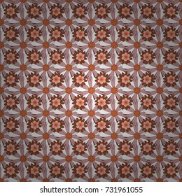 Fabric for summer tropical holiday. Vector background with flowers. Lovely seamless pattern. Abstract seamless bright background from picturesque stylized white, brown and pink flowers.