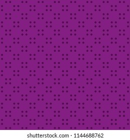 Revestimiento de tela con motivos de punto de polka sin costura circular.Fondo de baldosas vectoriales en color púrpura.