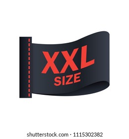 fabric tag size xxl clothing labels. vector illustration