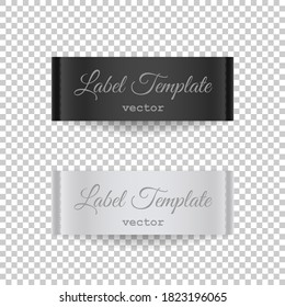Fabric tag vector illustration. Label clothes template black and white color.