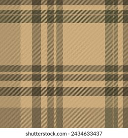 Tela tartán de fondo de patrón de cuadros a cuadros con un vector de textura textil sin costuras en colores ámbar y bronceado.