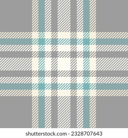 Fabric tartan background of textile pattern vector with a texture plaid check seamless in grey and ivory colors.