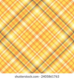 Fabric tartan background of texture check plaid with a pattern vector seamless textile in mustard and orange colors.