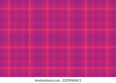 Fabric tartan pattern of seamless background textile with a check plaid vector texture in pink and red colors.