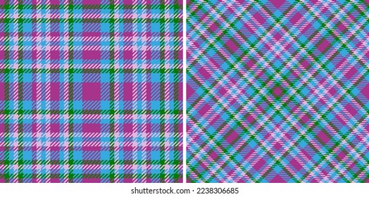 Fabric tartan texture. Check vector plaid. Textile background pattern seamless in set.