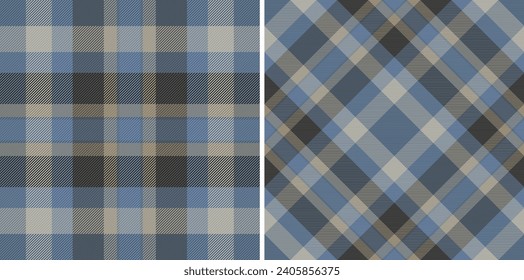 Fabric tartan vector of check seamless pattern with a texture plaid textile background set in fashionable colors.