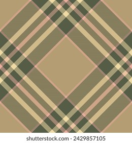 Fabric textile background of check vector texture with a seamless pattern tartan plaid in amber and pastel colors.