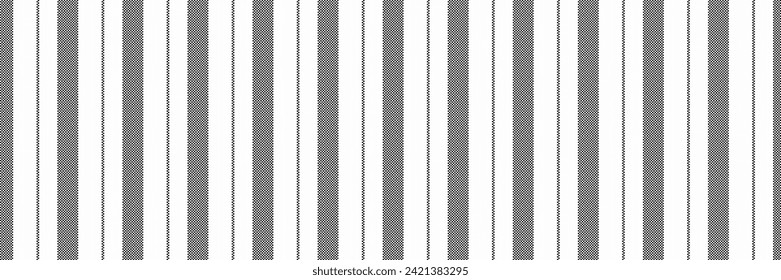Fabric textile background vertical, package stripe lines seamless. Hat texture vector fabric pattern in white and black color.