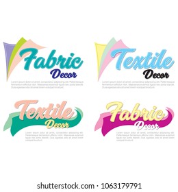 Fabric and Textile decor set logo template