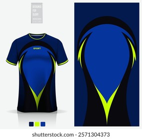 Fabric textile design for football, soccer, American football, rugby, badminton, cycling, athletic, basketball, baseball, espotrs, sport t-shirt, sportswear. Soccer jersey mockup. Vector Illustration