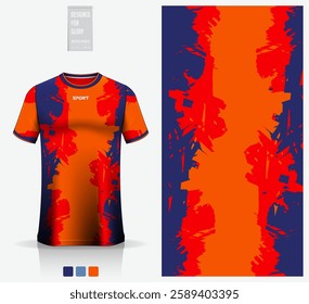 Fabric textile design for football, soccer, American football, rugby, badminton, cycling, athletic, basketball, baseball, espotrs, motocross, yoga or sportswear. Sport jersey mockup for football kit.