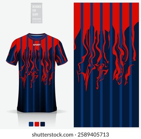 Fabric textile design for football, soccer, American football, rugby, badminton, cycling, athletic, basketball, baseball, espotrs, motocross, yoga or sportswear. Sport jersey mockup template for kits.