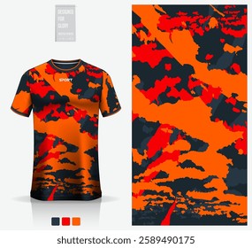 Fabric textile design for football, soccer, American football, rugby, badminton, cycling, athletic, basketball, baseball, espotrs, motocross, yoga or sportswear. Sport jersey mockup template. Vector.