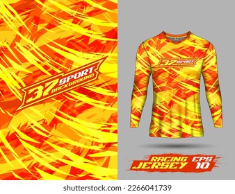 Fabric textile design front view for sport tshirt soccer jersey mockup extreme sport jersey team, motocross, car racing, cycling, fishing, diving, leggings, football, gaming