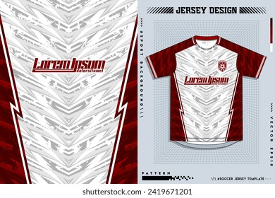 Diseño textil de tela vista frontal para camisetas deportivas camisetas de fútbol camiseta mockup equipo deportivo extremo jersey, motocross, carreras, ciclismo, pesca, submarinismo, piernas, fútbol, juegos de azar