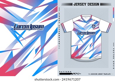 Fabric textile design front view for sport tshirt soccer jersey mockup extreme sport jersey team, motocross, racing, cycling, fishing, diving, leggings, football, gaming