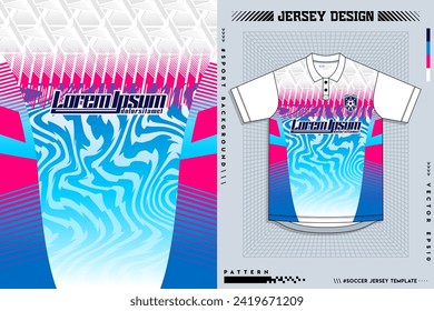 Fabric textile design front view for sport tshirt soccer jersey mockup extreme sport jersey team, motocross, racing, cycling, fishing, diving, leggings, football, gaming