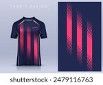 Fabric textile design for Sport t-shirt, Soccer jersey mockup for football club. uniform front view.