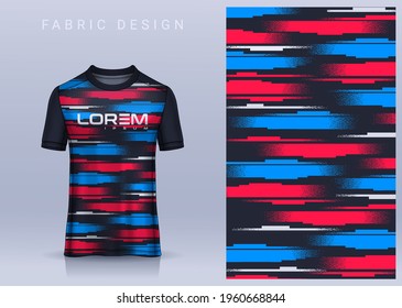 Fabric textile design for Sport t-shirt, Soccer jersey mockup for football club. uniform front view.