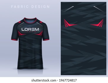 Fabric textile design for Sport t-shirt, Soccer jersey mockup for football club. uniform front view.