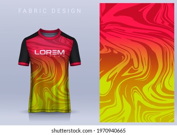 Fabric textile design for Sport t-shirt, Soccer jersey mockup for football club. uniform front view.