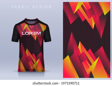Fabric textile design for Sport t-shirt, Soccer jersey mockup for football club. uniform front view.