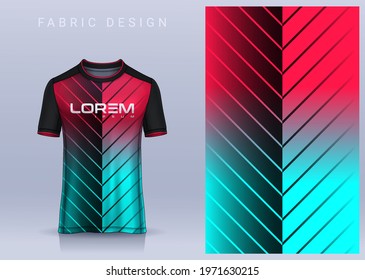 Fabric textile design for Sport t-shirt, Soccer jersey mockup for football club. uniform front view.