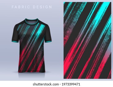 Fabric textile design for Sport t-shirt, Soccer jersey mockup for football club. uniform front view.