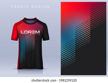 Fabric textile design for Sport t-shirt, Soccer jersey mockup for football club. uniform front view.