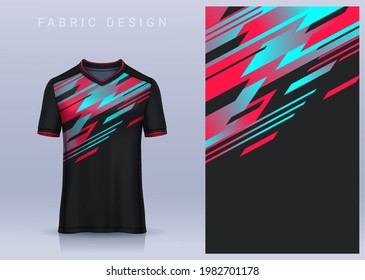 Diseño textil de tela para camiseta deportiva, maquillaje de la camiseta de fútbol para club de fútbol. vista frontal uniforme.