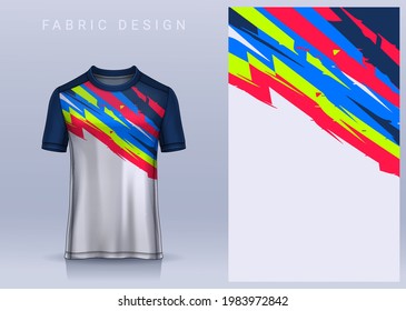 Fabric textile design for Sport t-shirt, Soccer jersey mockup for football club. uniform front view.