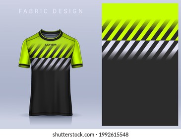 Fabric textile design for Sport t-shirt, Soccer jersey mockup for football club. uniform front view.