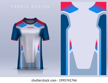 Fabric textile design for Sport t-shirt, Soccer jersey mockup for football club. uniform front view.