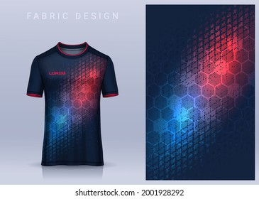 Fabric textile design for Sport t-shirt, Soccer jersey mockup for football club. uniform front view.