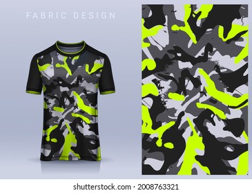 Fabric textile design for Sport t-shirt, Soccer jersey mockup for football club. uniform front view.