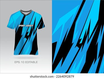 Fabric textile design for Sport t-shirt, Soccer jersey mockup for football club. uniform front view.