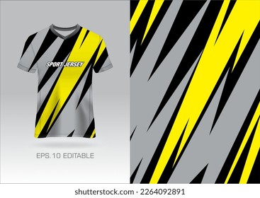 Fabric textile design for Sport t-shirt, Soccer jersey mockup for football club. uniform front view.
