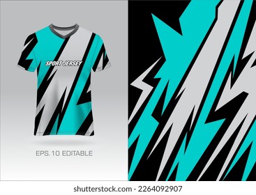Fabric textile design for Sport t-shirt, Soccer jersey mockup for football club. uniform front view.